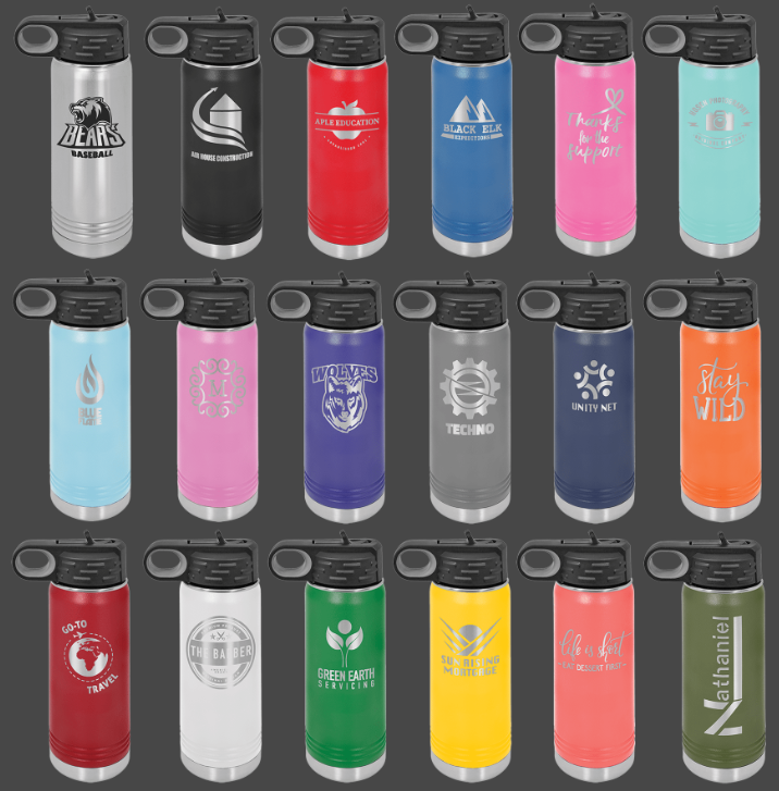 Custom Girly Monsters Water Bottles - 20 oz - Aluminum (Personalized)